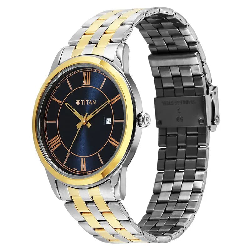 Titan Karishma Festive Royal Blue Dial Men's Watch | 10060BM03