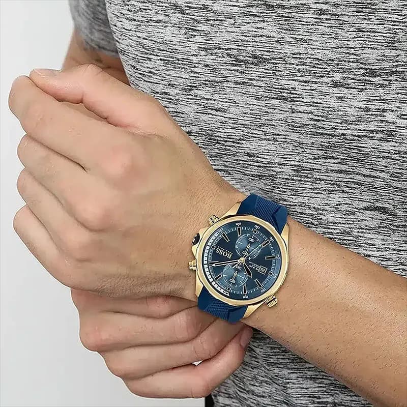 Hugo Boss Globetrotter Chronograph Blue Dial Men's Watch | 1513822