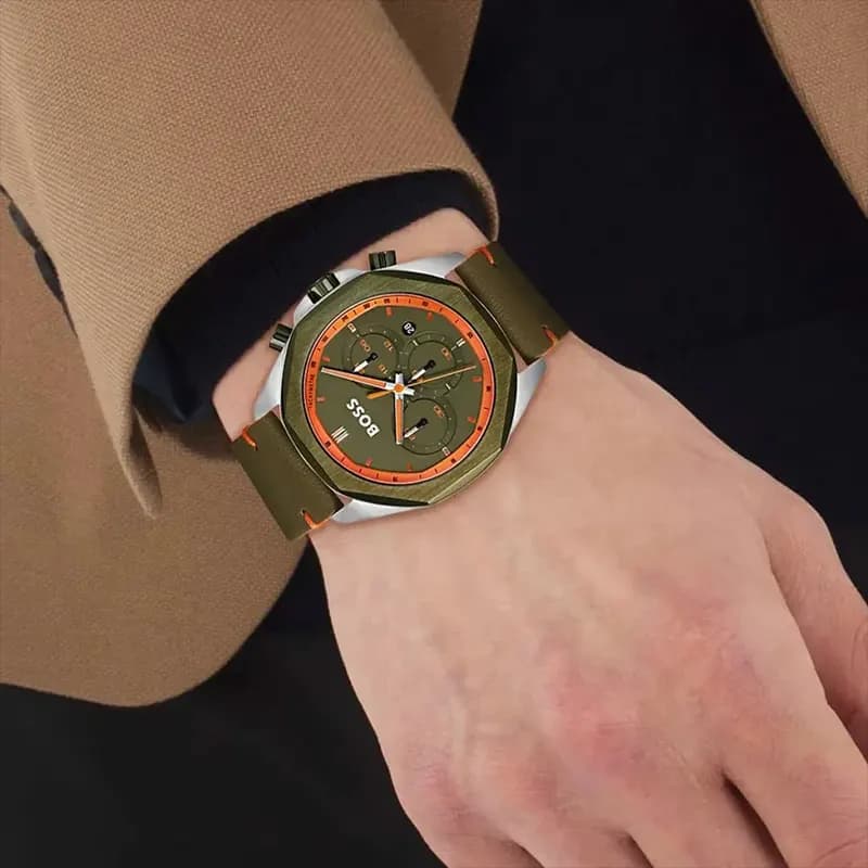 Hugo Boss Cloud Chronograph Green Dial Men's Watch | 1514018
