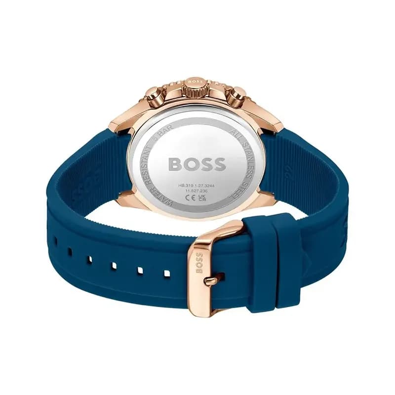 Hugo Boss Runner Chronograph Blue Dial Silicone Men's Watch | 1514169
