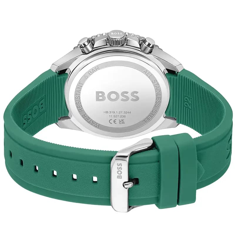Hugo Boss Runner Chronograph Black Dial Silicone Men's Watch | 1514246