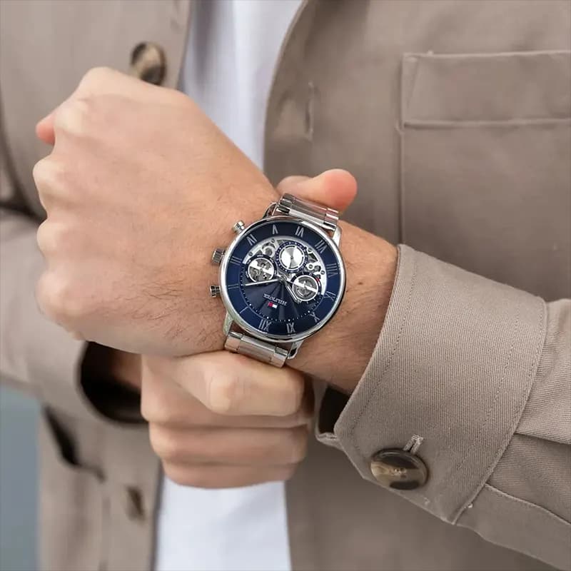 Tommy Hilfiger Legend Multifunction Blue Skeleton Dial Men's Watch | 1710569