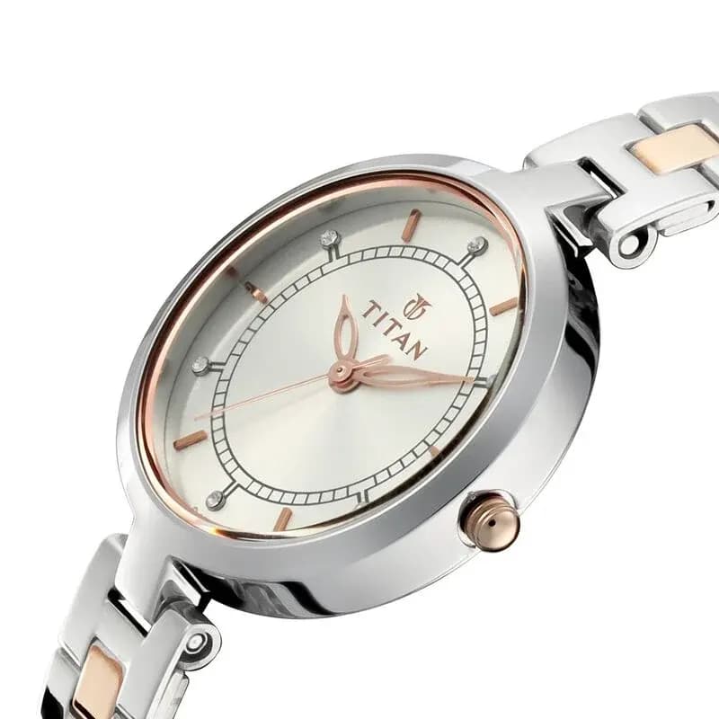 Titan Bandhan Silver Dial Couples Watch | 17732603KM01