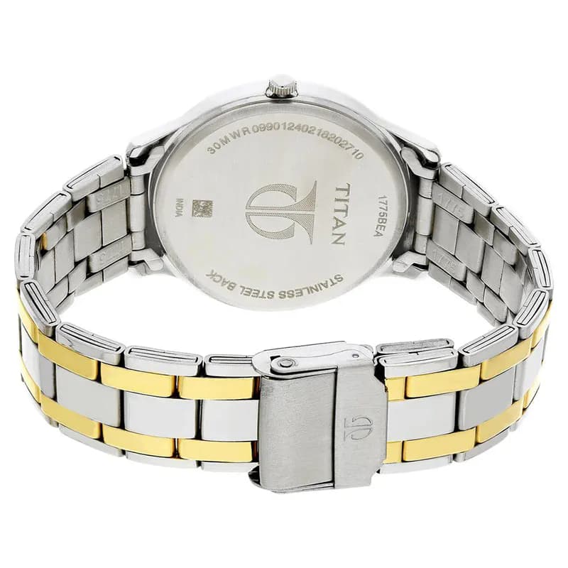 Titan 1775BM01 White Dial Two tone Men's Watch