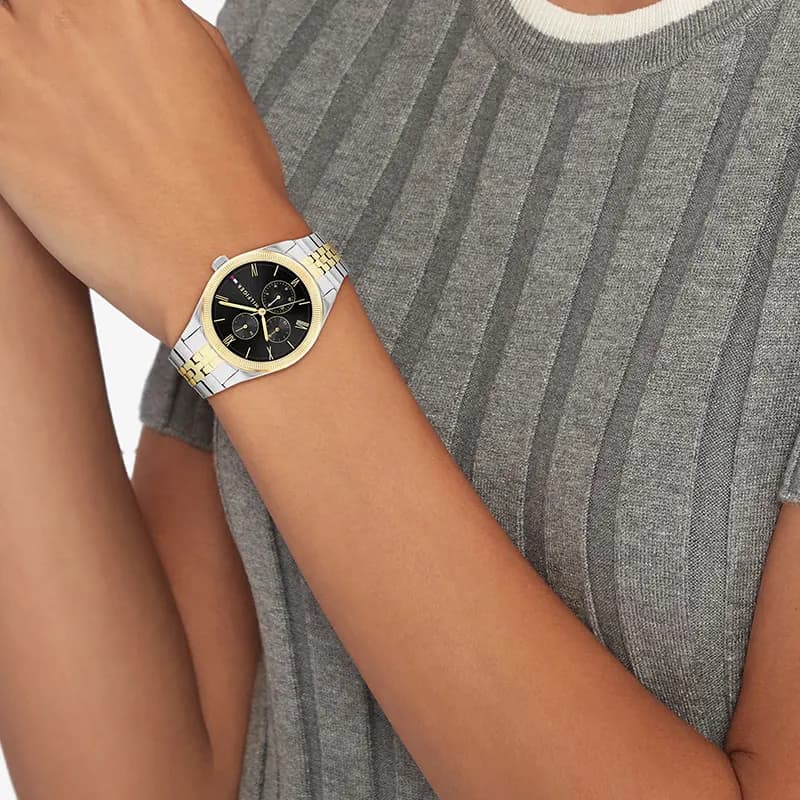 Tommy Hilfiger Monica Black Dial Two-tone Ladies Watch | 1782591