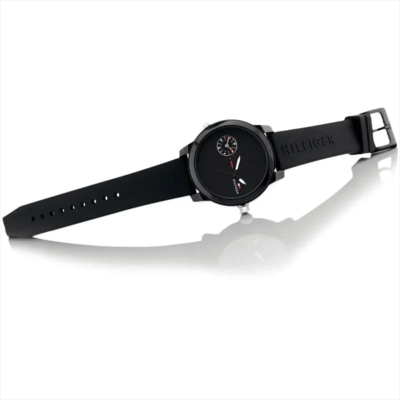 Tommy Hilfiger Denim Black Dial SIlicone Men’s Watch | 1791326