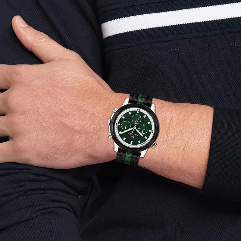 Tommy Hilfiger Troy Multifunction Green Dial Men's Watch | 1792107
