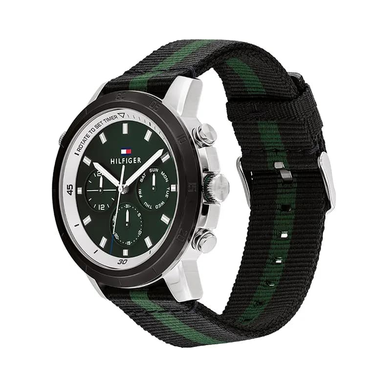 Tommy Hilfiger Troy Multifunction Green Dial Men's Watch | 1792107