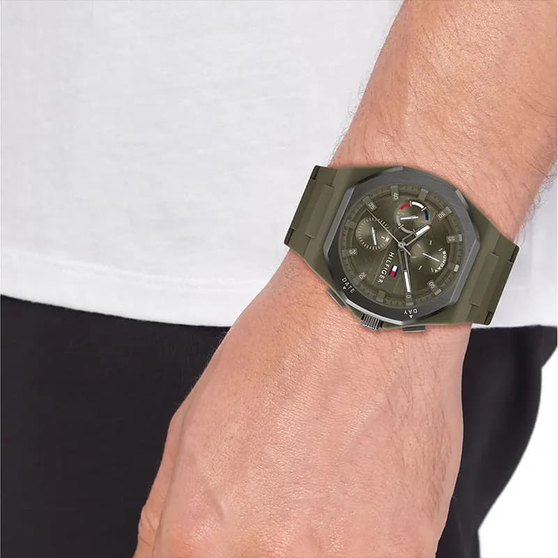 Tommy Hilfiger Neo Multifunction Green Silicone Men's Watch | 1792121