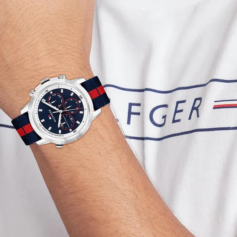 Tommy Hilfiger Troy Multifunction Navy Blue Dial Men's Watch | 1792124