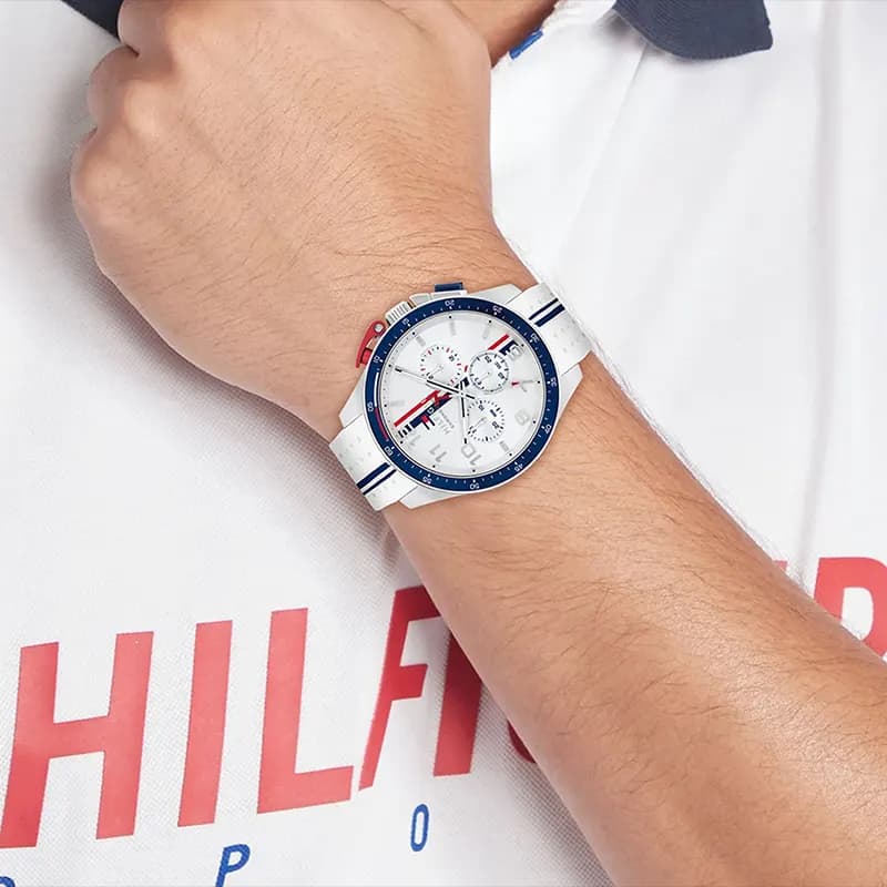 Tommy Hilfiger Bank Chronograph White Dial Men's Watch | 1792167