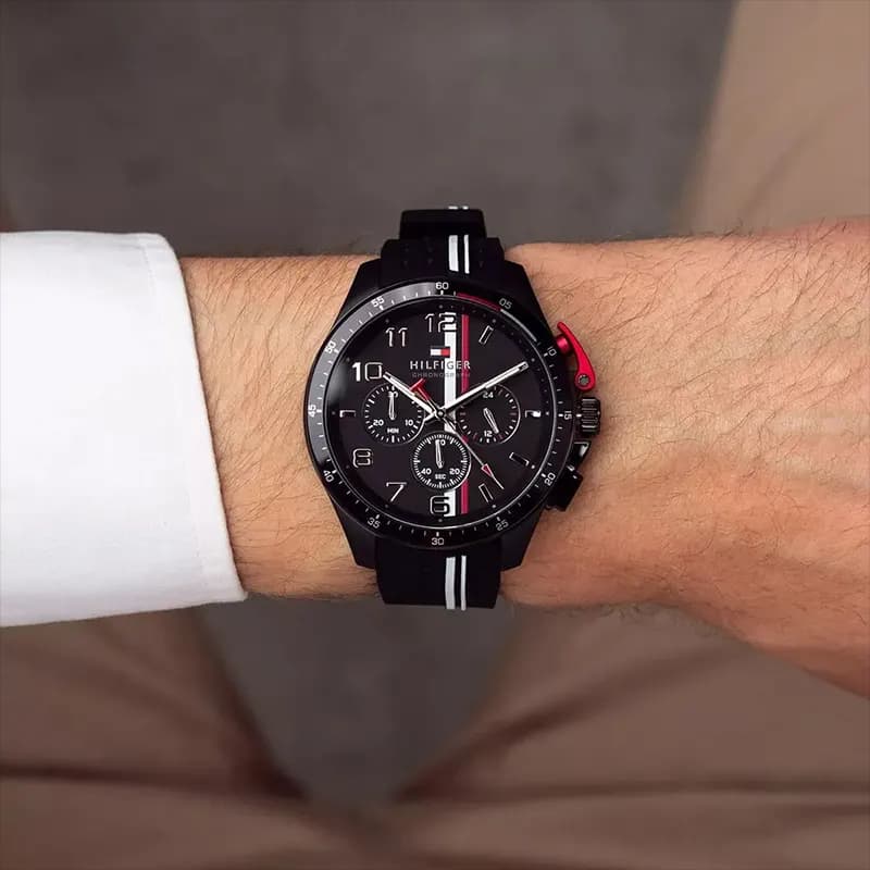 Tommy Hilfiger Bank Chronograph Black Dial Men's Watch | 1792168
