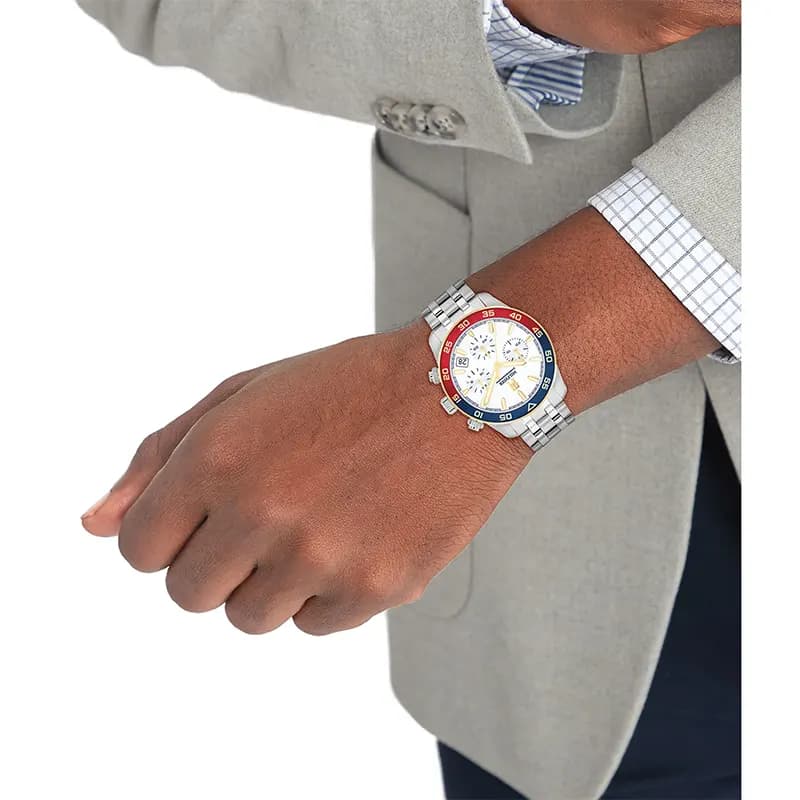 Tommy Hilfiger TH85 Chronograph White Dial Pepsi Men's Watch | 1792184