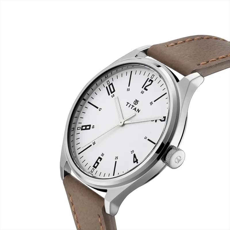 Titan Urban Edge Lustrous Silver Dial Men's Watch | 1802SL01