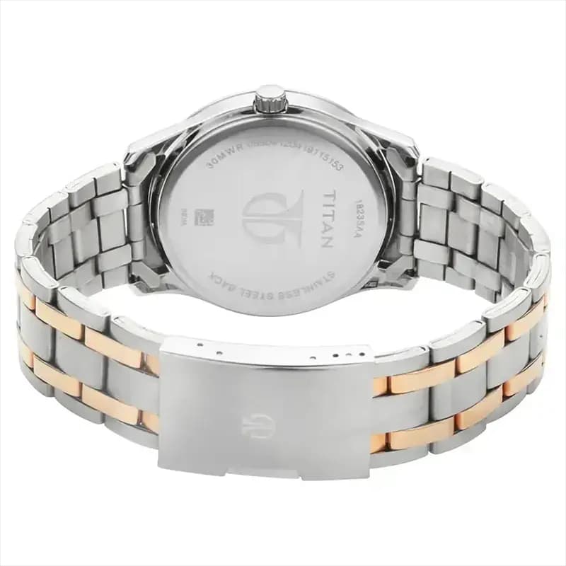 Titan 1823KM01 Karishma Silver Dial Two-Tone Men’s Watch