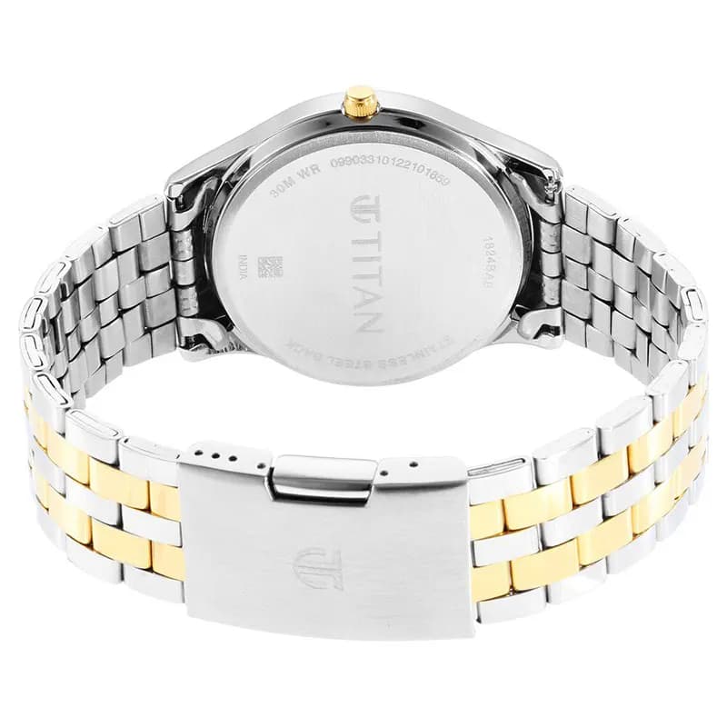 Titan Trendsetter Chic Blue Dial Two-Tone Men's Watch | 1824BM03