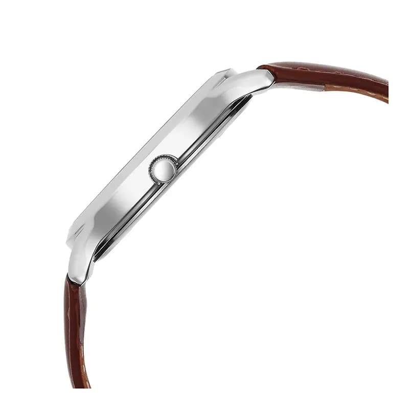 Titan Karishma Silver Dial Brown Leather Strap Men's Watch | 1825SL15