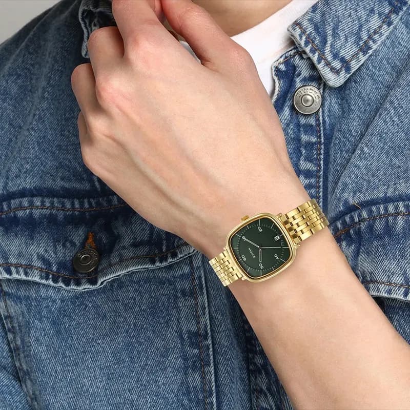 Titan Neo Curve Green Dial Gold-Tone Men's Watch | 1885YM02