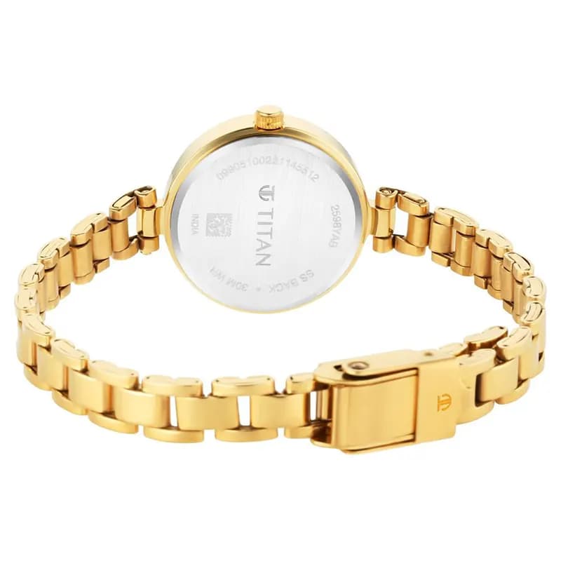 Titan Lagan Silver Dial Gold-Tone Ladies Watch | 2598YM04 secondary view