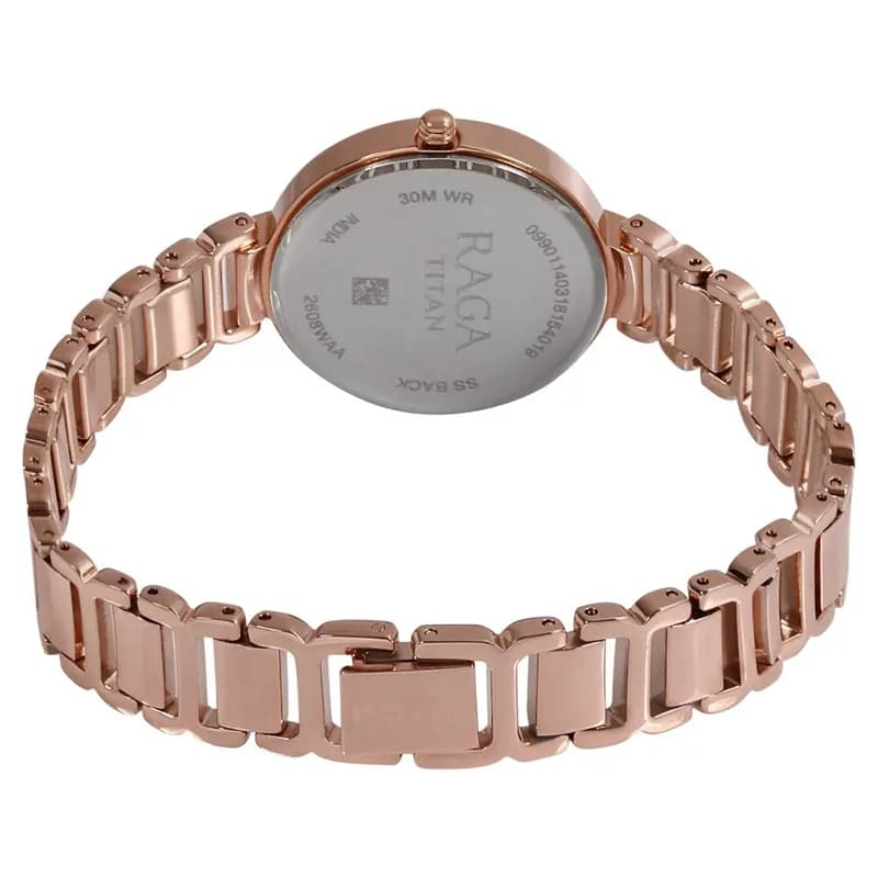 Titan 2608WM01 Raga Viva Rose Gold-tone Ladies Watch