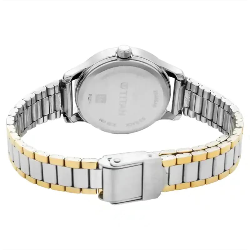 Titan 2638BM01 Silver Dial Two-tone Ladies Watch