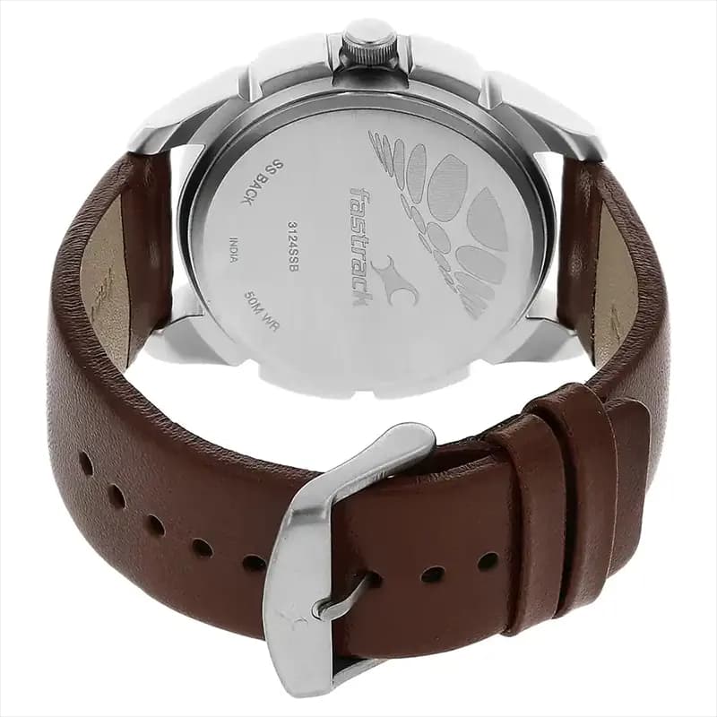 Fastrack Bare Basic Blue Dial Men's Watch | 3124SL02