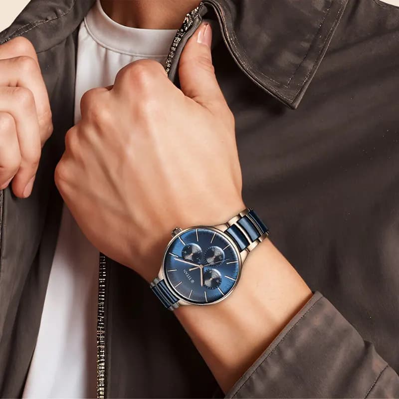 Titan Ceramic Fusion Multifunction Blue Dial Men’s Watch | 90148KD04