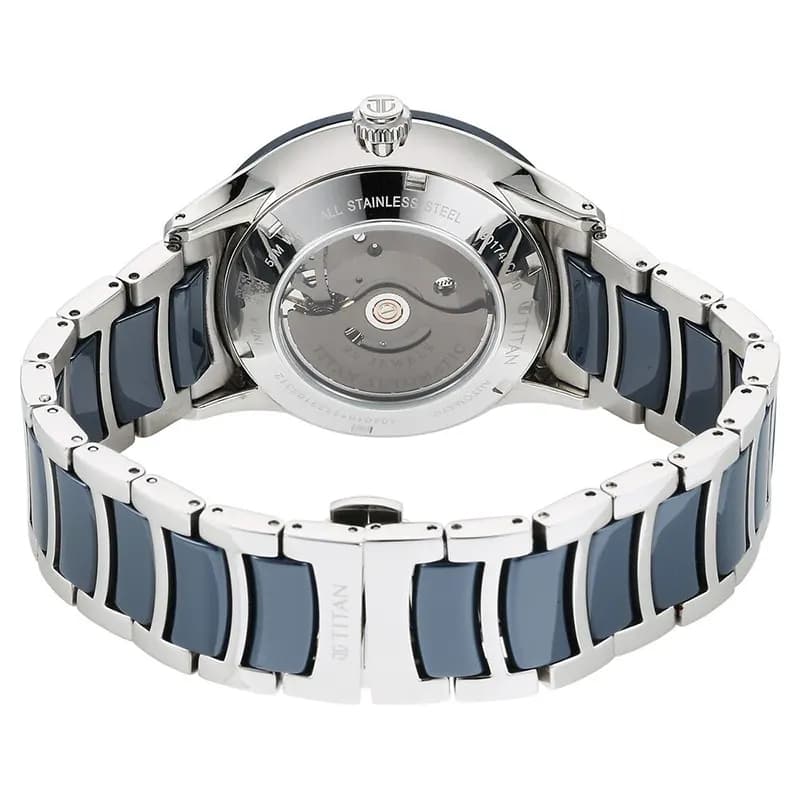 Titan Ceramic Fusion Automatic Blue Dial Men's Watch | 90174KD02