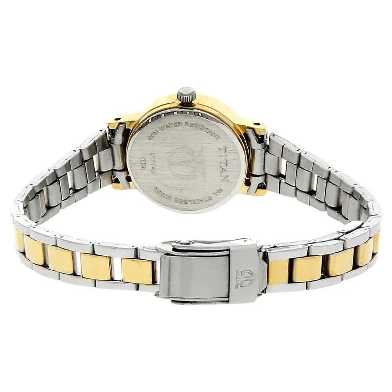 Titan 917BM01 White Dial Two-tone Ladies Watch