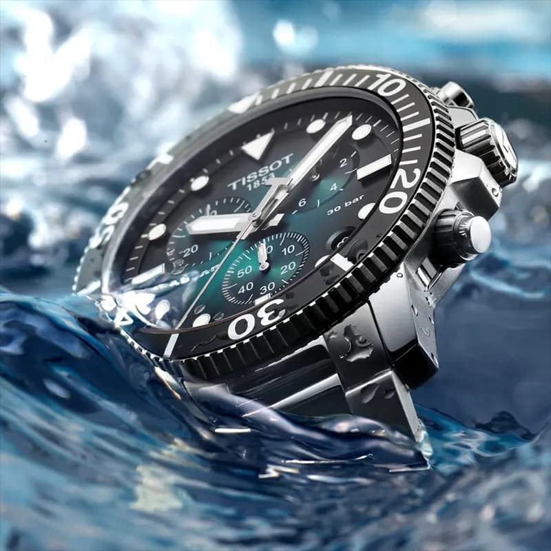 Tissot Seastar 1000 Chronograph Green Dial Men's Watch | T120.417.11.091.01