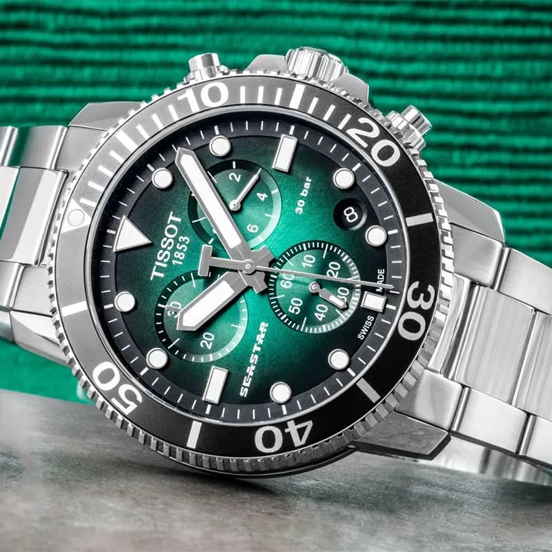 Tissot Seastar 1000 Chronograph Green Dial Men's Watch | T120.417.11.091.01