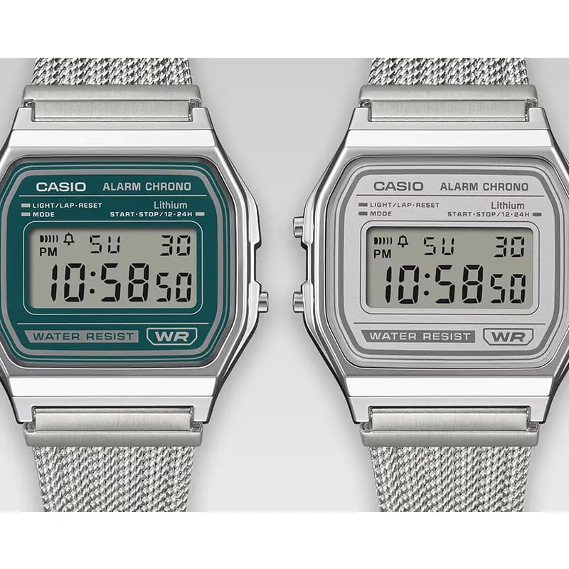 Casio Classic A158WEM-7 Vintage Digital Dial Mesh Band Watch