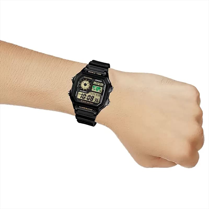 Casio Youth AE-1200WH-1BV Digital Amber Dial Men's Watch