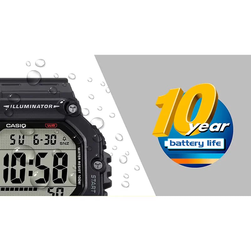 Casio Sports Youth Digital Black Dial Men's Watch | AE-1600H-8BV