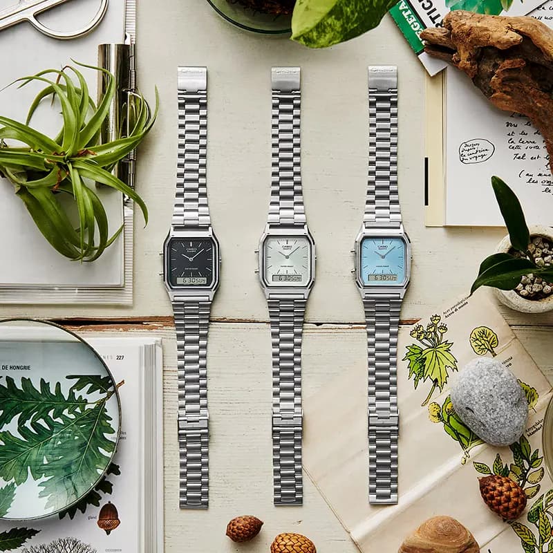 Casio Vintage AQ-230A-7AMQY Dual Time Silver Dial Watch