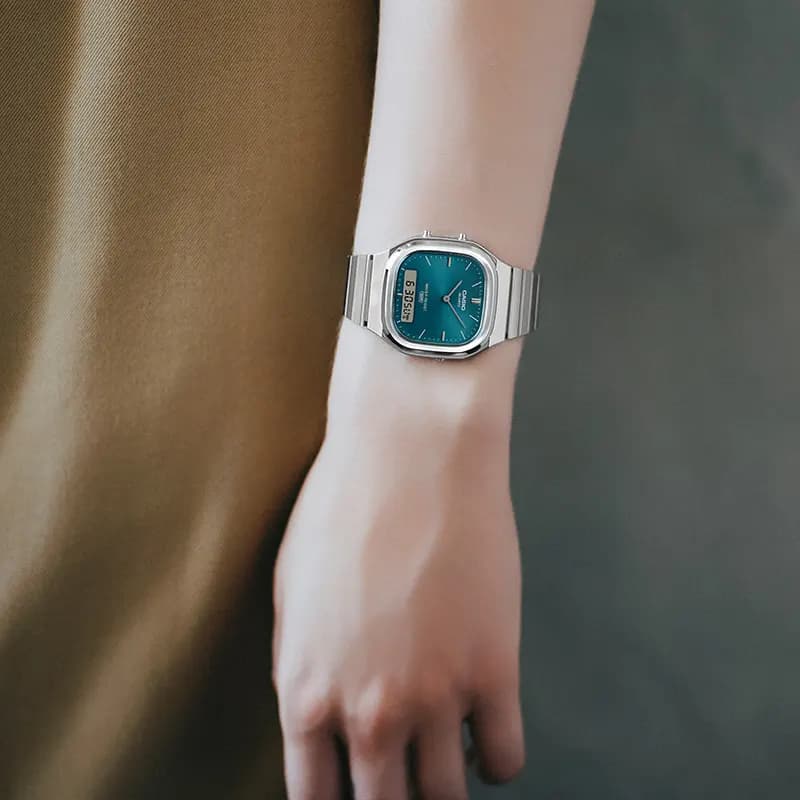 Casio Vintage Retro-Modern Dual Time Blue Dial Watch | AQ-240E-3A