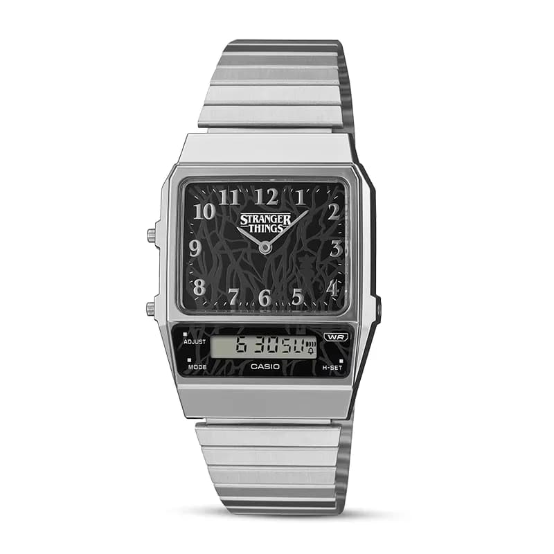 Casio X Stranger Things Vintage Twisting Vines Pattern Dial Watch | AQ-800EST-1ADR