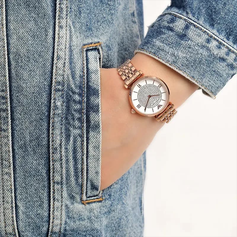 Emporio Armani Gianni T-Bar White Dial Ladies Watch | AR11244