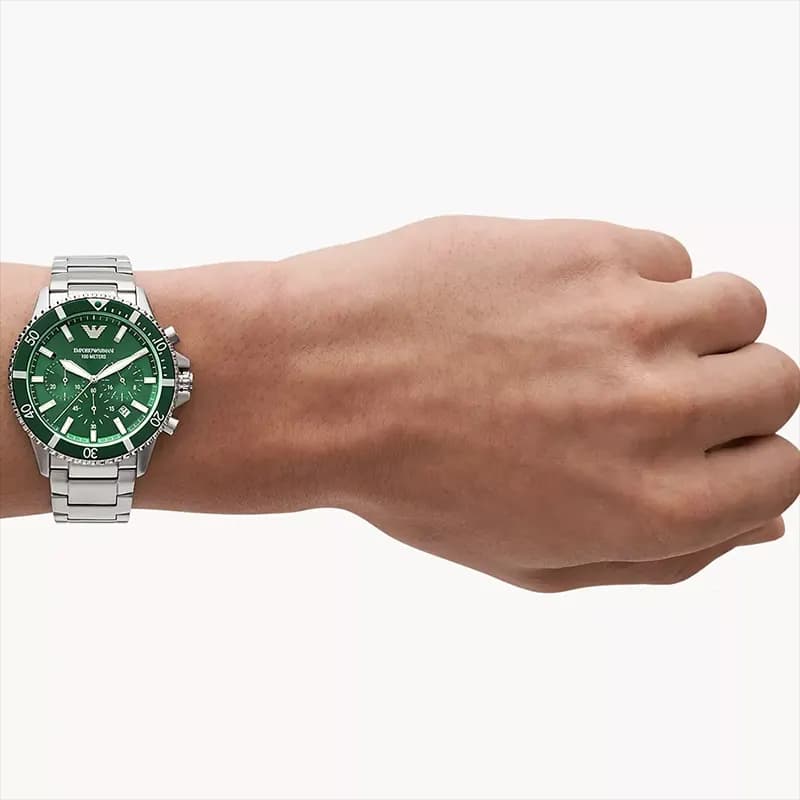 Emporio Armani World Explorer Chronograph Green Dial Men's Watch | AR11500
