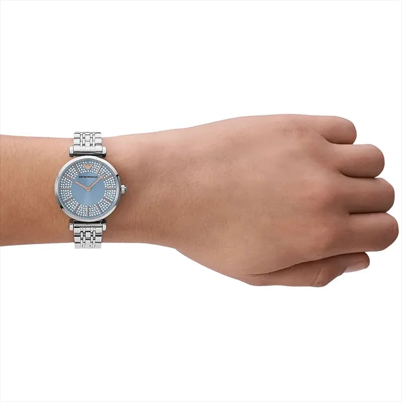 Emporio Armani Gianni T-Bar Light Blue Ladies Watch | AR11594