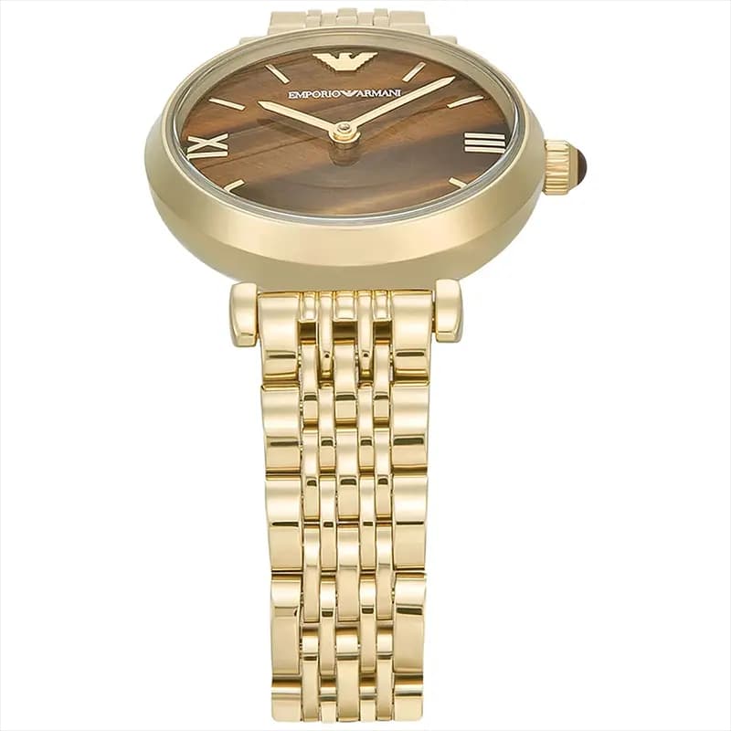 Emporio Armani Classic Brown Dial Gold-Tone Ladies Watch | AR11703