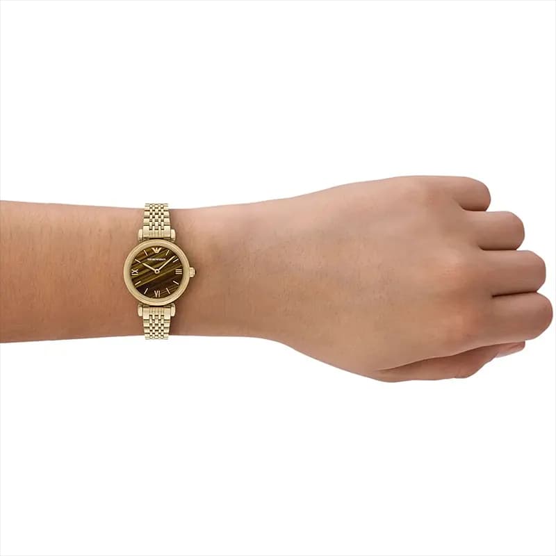 Emporio Armani Classic Brown Dial Gold-Tone Ladies Watch | AR11703