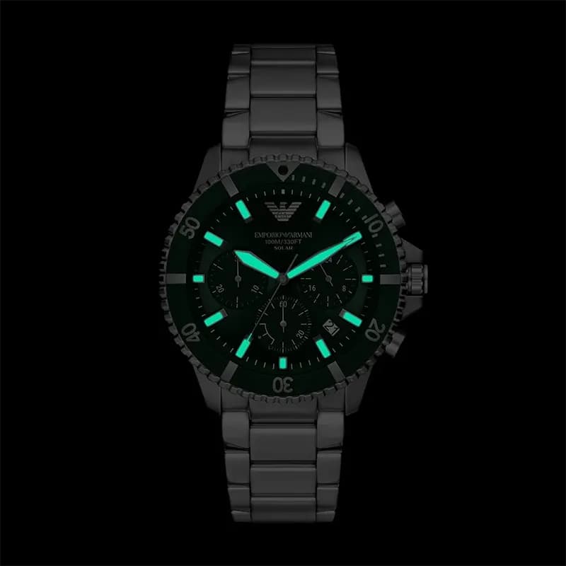 Emporio Armani World Explorer Chronograph Green Dial Men's Watch | AR11741
