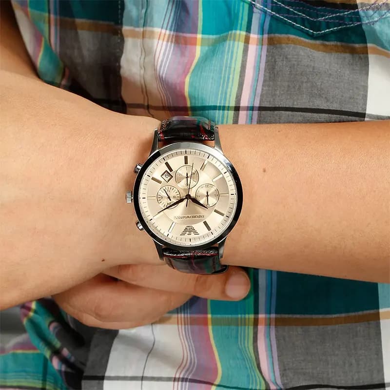 Emporio Armani Renato Chronograph Beige Dial Men's Watch | AR2433