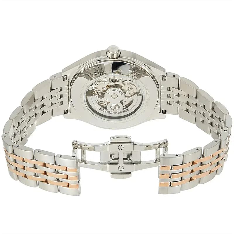 Emporio Armani Automatic Skeleton Dial Two-tone Men's Watch | AR60002