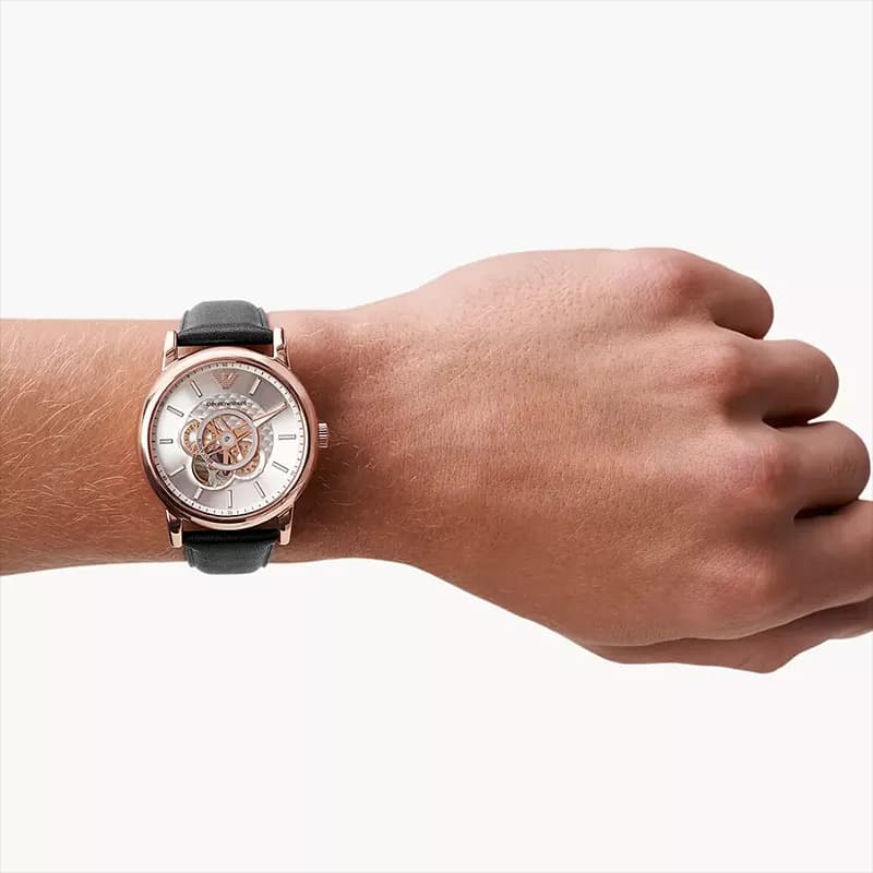 Emporio Armani Luigi Automatic Silver Dial Men's Watch | AR60013