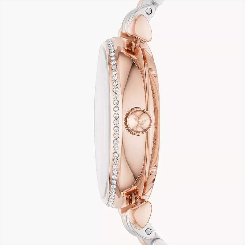 Emporio Armani Automatic Crystal Silver Dial Ladies Watch | AR60019