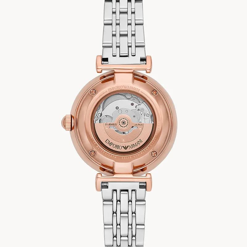 Emporio Armani Gianni T-Bar Automatic MOP Dial Ladies Watch | AR60049
