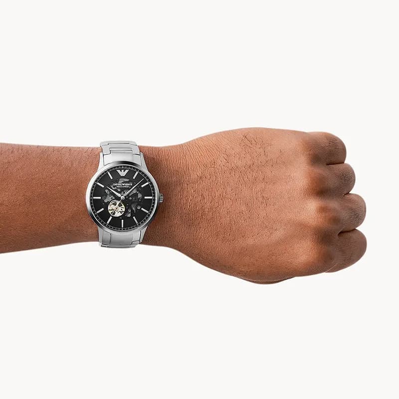 Emporio Armani Renato Automatic Black Dial Men's Watch | AR60055