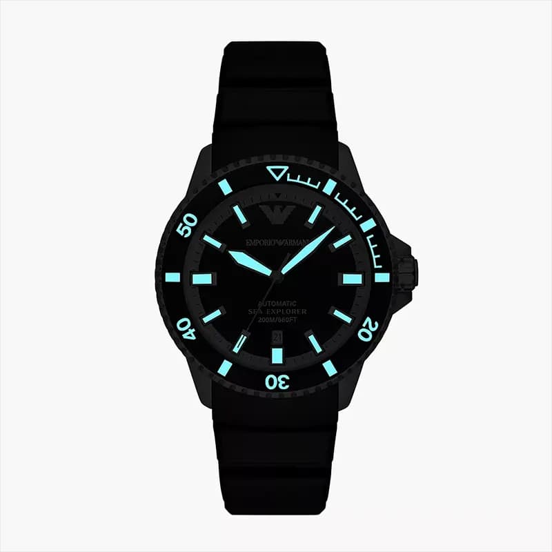 Emporio Armani Sea Explorer Automatic Black Dial Men's Watch | AR60078